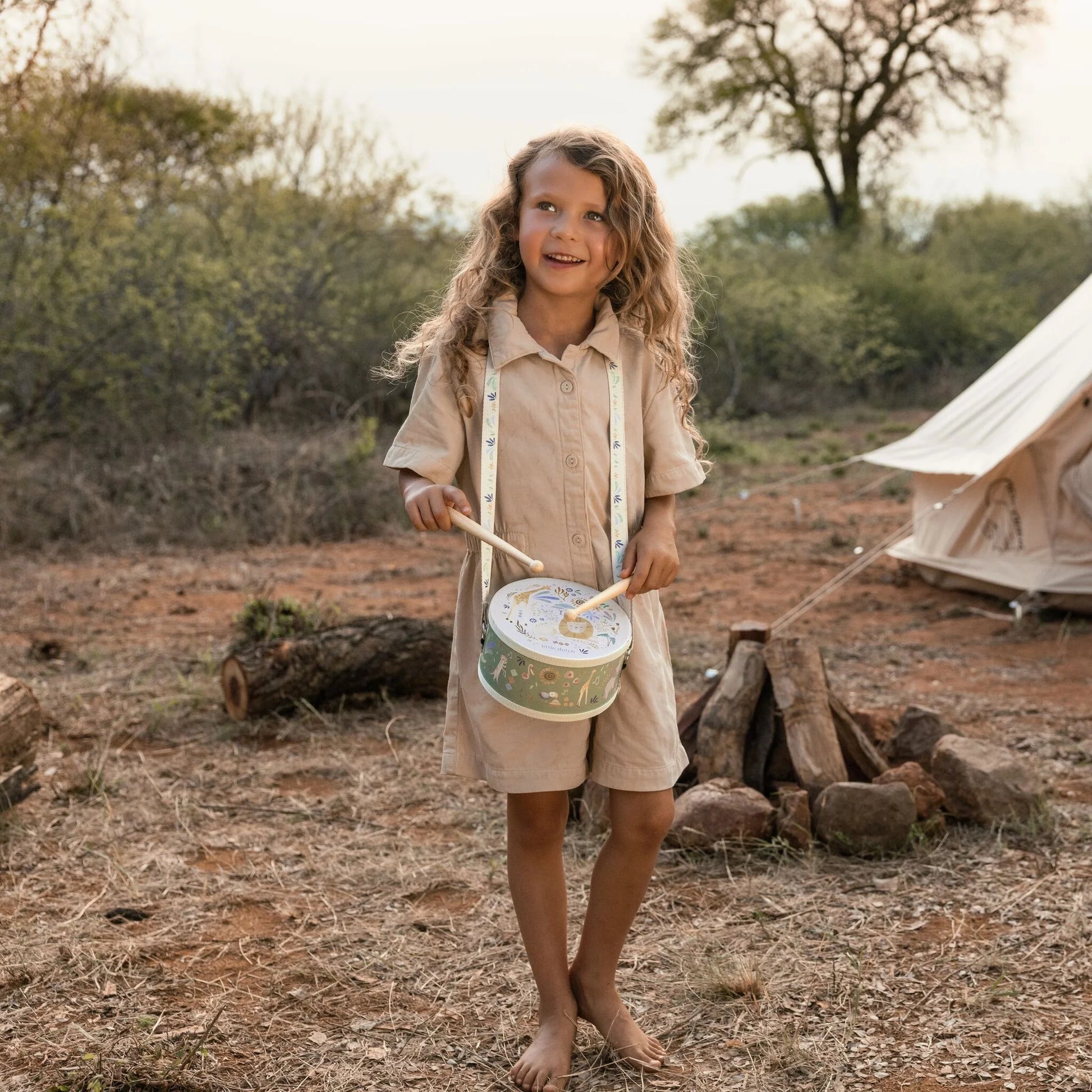 Little Dutch - Safari Friends | Wooden Music Drum