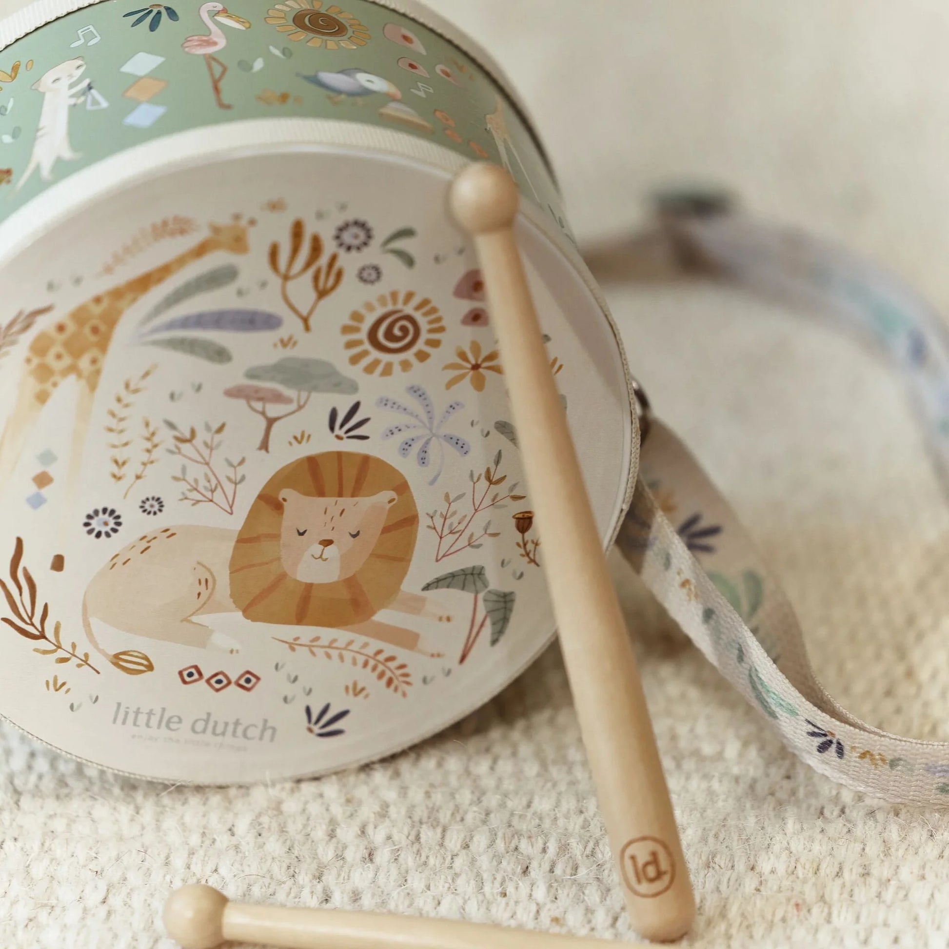 Little Dutch - Safari Friends | Wooden Music Drum