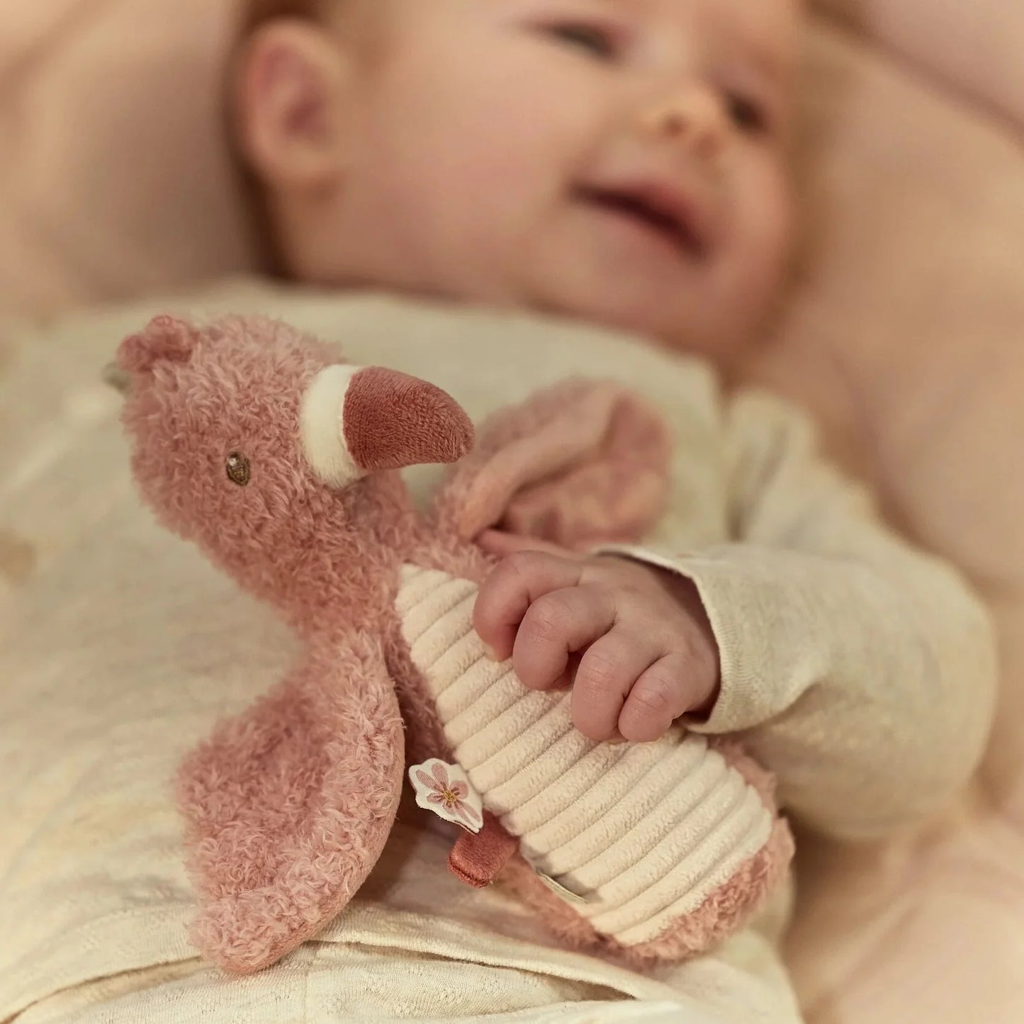 Little Dutch - Safari Friends | Squeaker with Rattle Flamingo