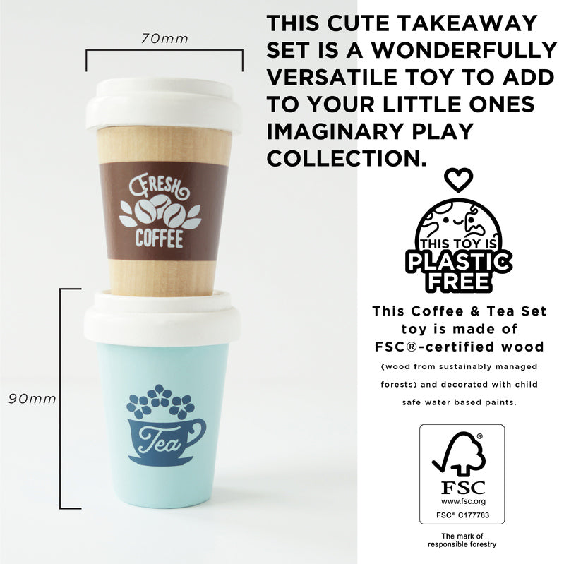 Le Toy Van Tea & Coffee Re-Useable Eco Cups - 2 Piece
