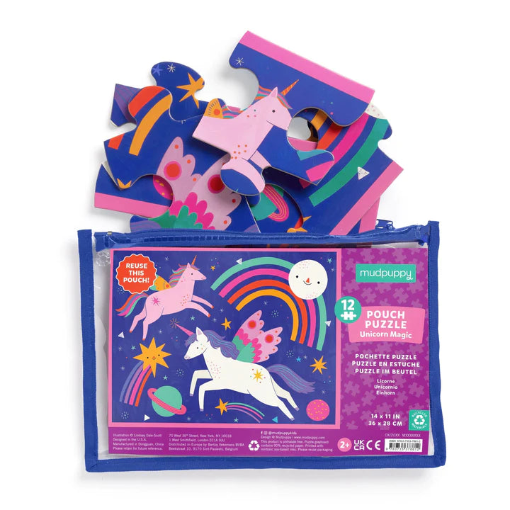 Mudpuppy Pouch Puzzle Unicorn Magic