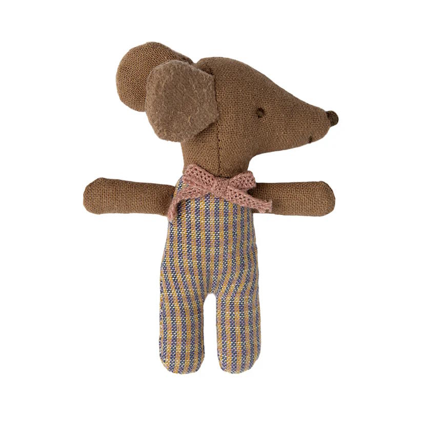Maileg Sleepy Wakey Baby Mouse in Box Rose