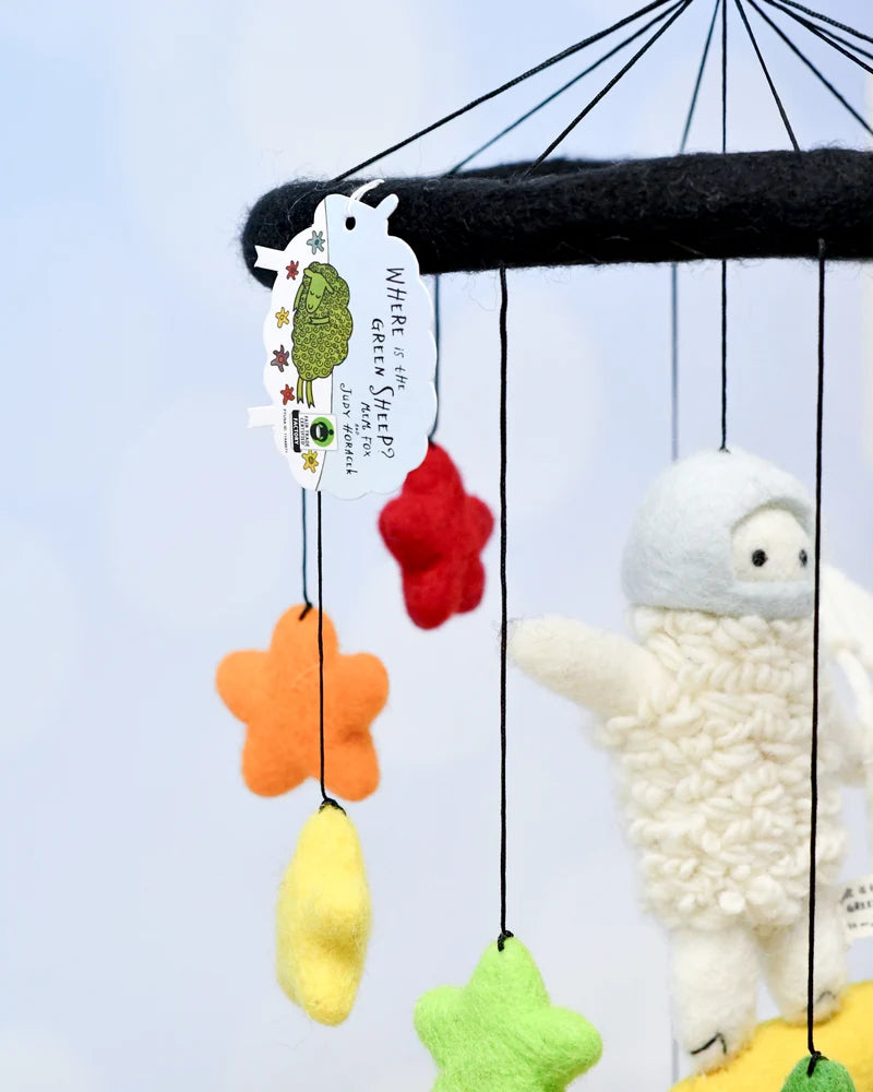 Tara Treasures - Nursery Cot Mobile | Where Is The Green Sheep? Moon Sheep