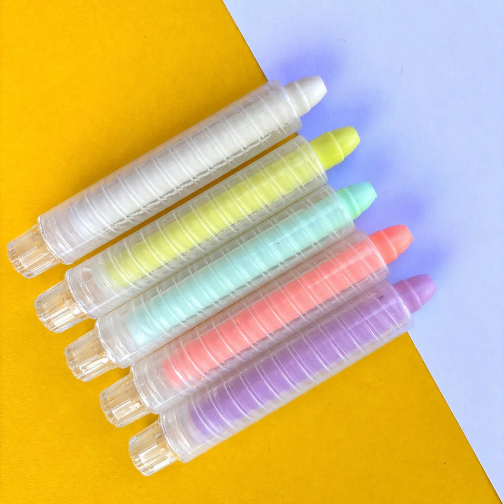 SmartyPals - Neon Dustless Chalk Crayons 12 Pack | Non-Toxic Twist-Up Crayons