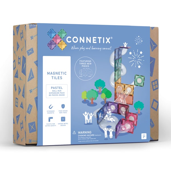 Connetix Tiles 80 Piece Pastel Ball Run Expansion Pack