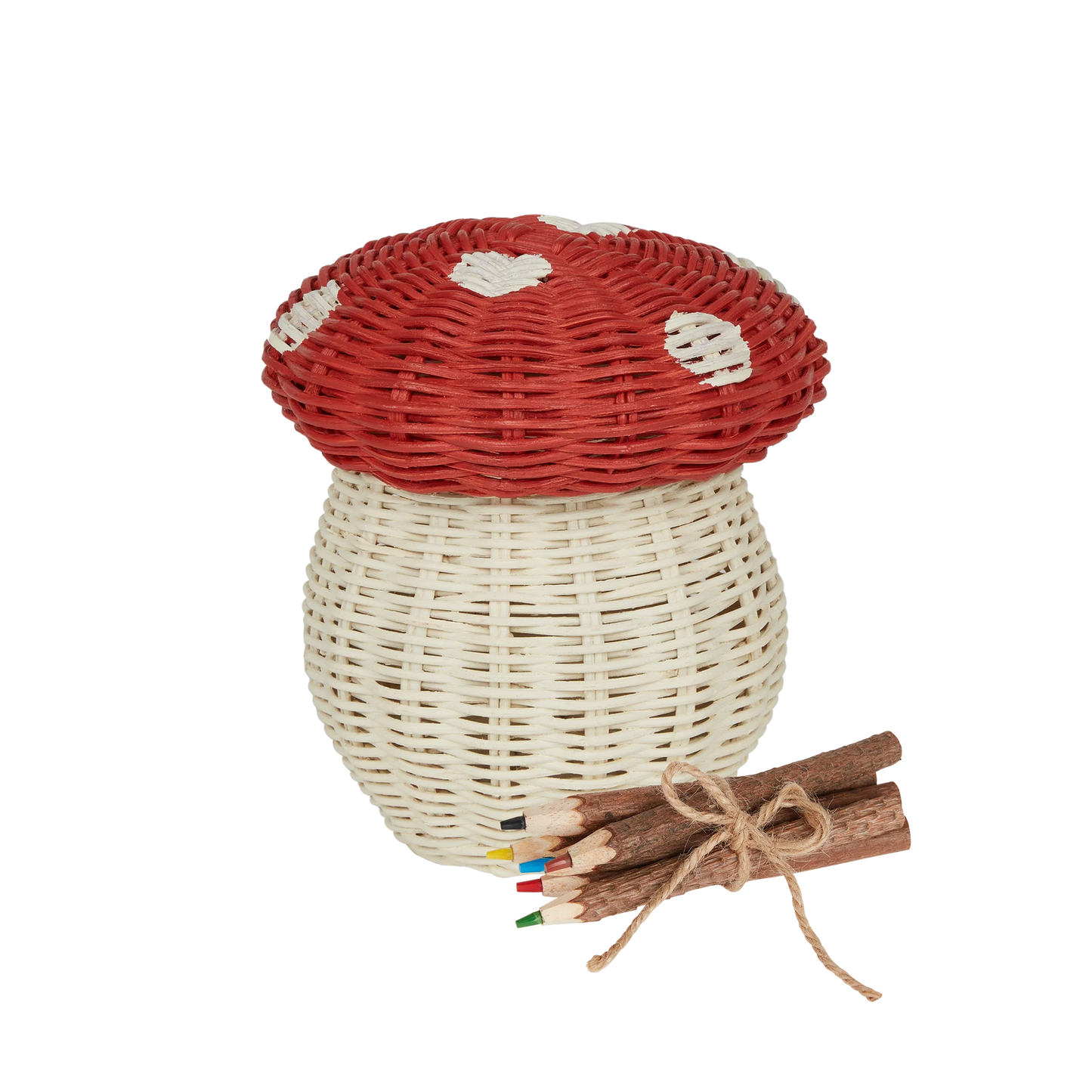 Olli Ella - Rattan Porcini Basket - Red