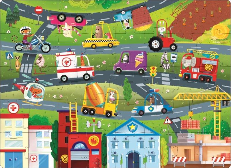 Sassi 3D Puzzle and Book Set - Learn Shapes with Vehicles