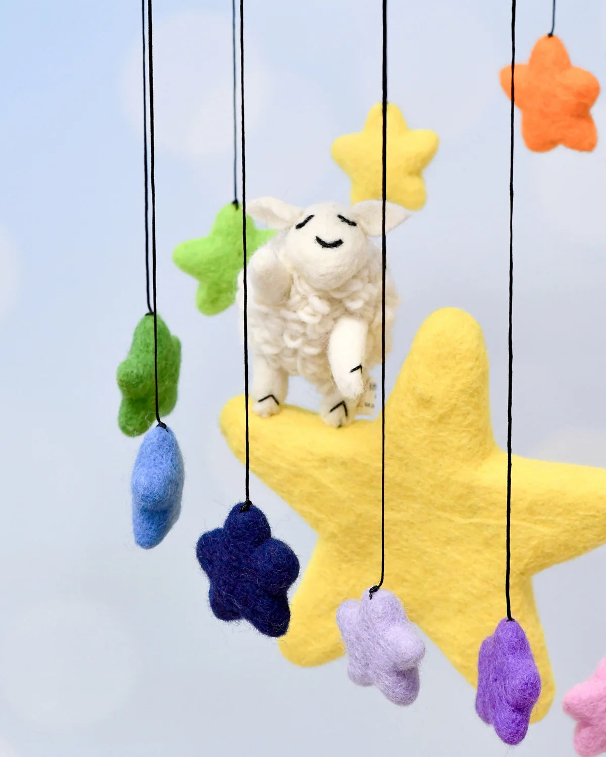 Tara Treasures - Nursery Cot Mobile | Where Is The Green Sheep? Star Sheep