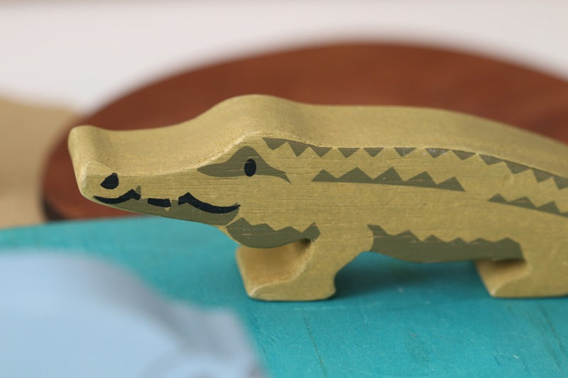 Tender Leaf Crocodile Wooden Animal