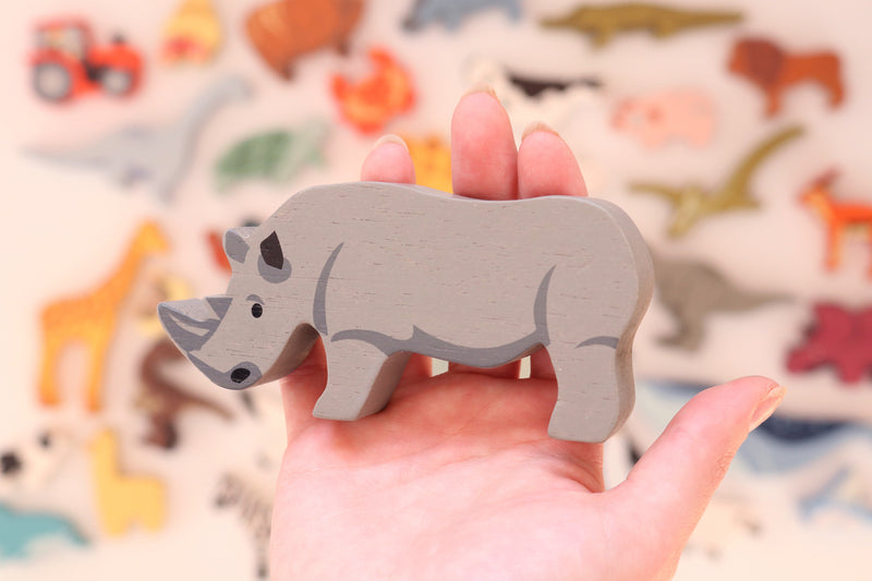 Tender Leaf Rhino Wooden Animal