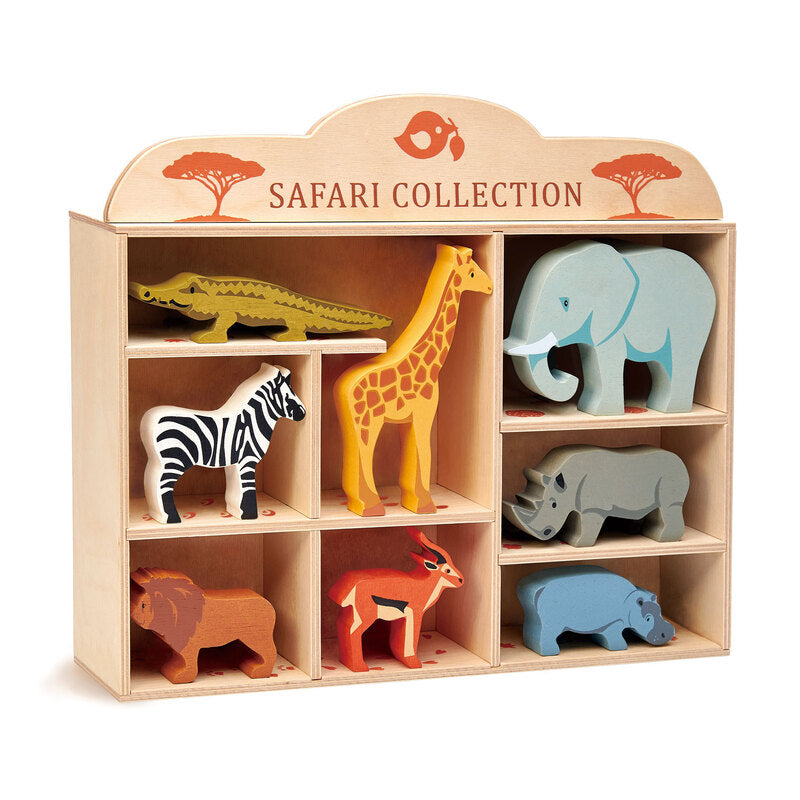 Tender Leaf Safari Animals Display Shelf Set