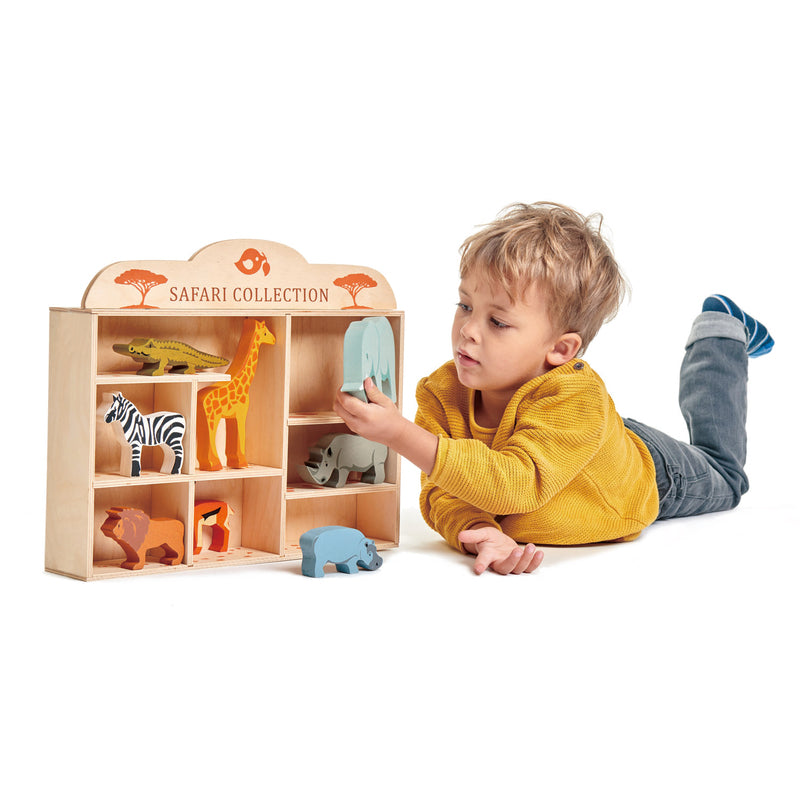 Tender Leaf Safari Animals Display Shelf Set