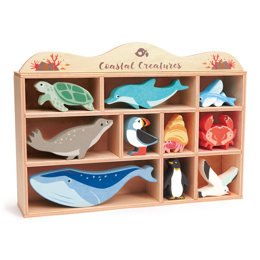 Tender Leaf Coastal Animals Display Shelf Set