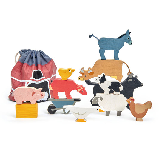 Tender Leaf Stacking Farmyard Animals with Bag