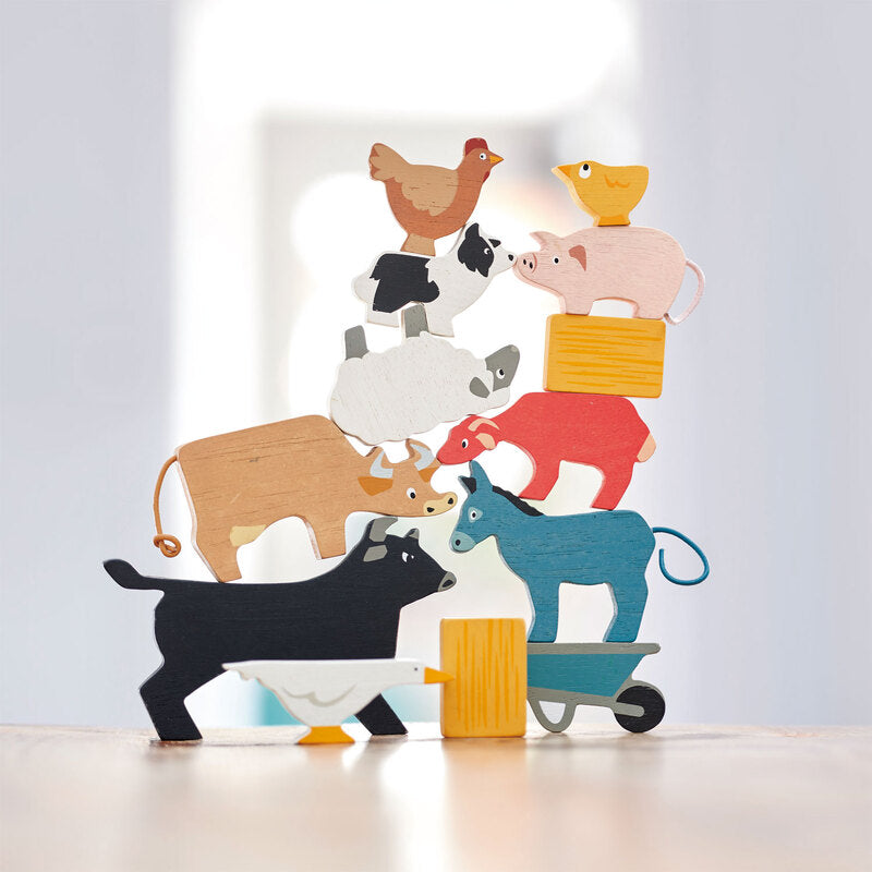 Tender Leaf Stacking Farmyard Animals with Bag