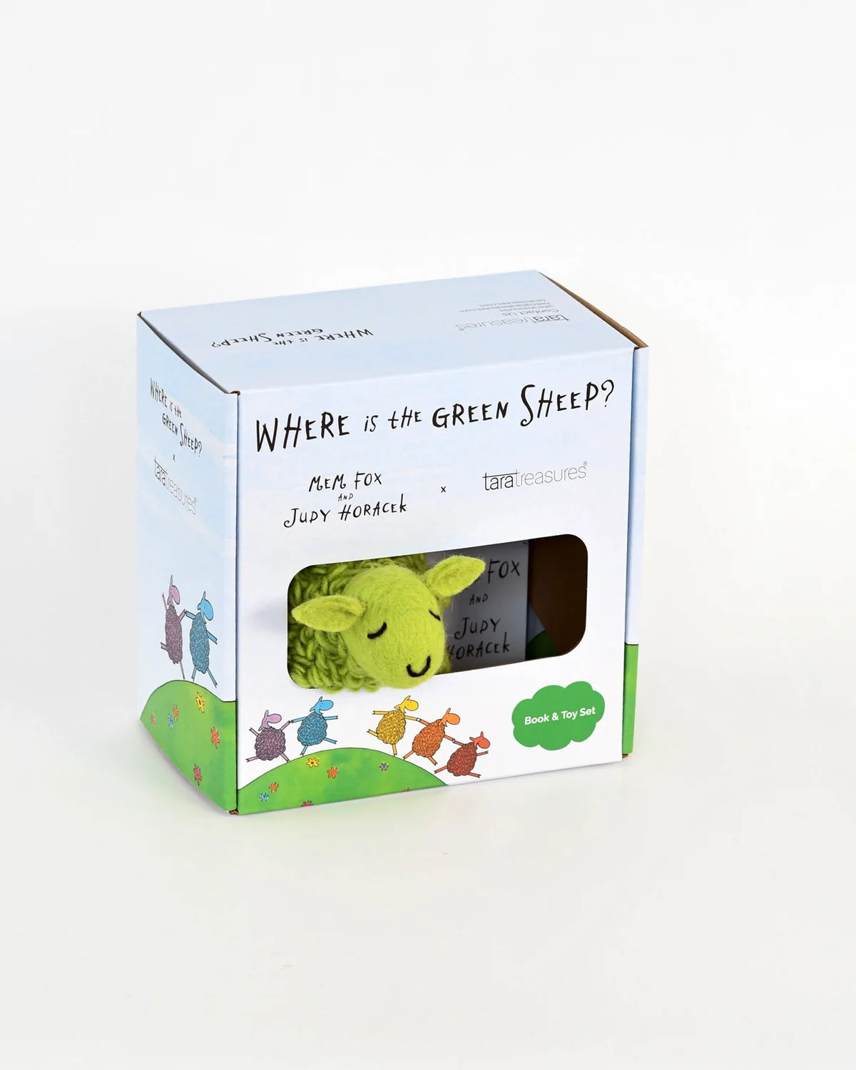 Tara Treasures - Where Is The Green Sheep? Large Green Sheep and Book
