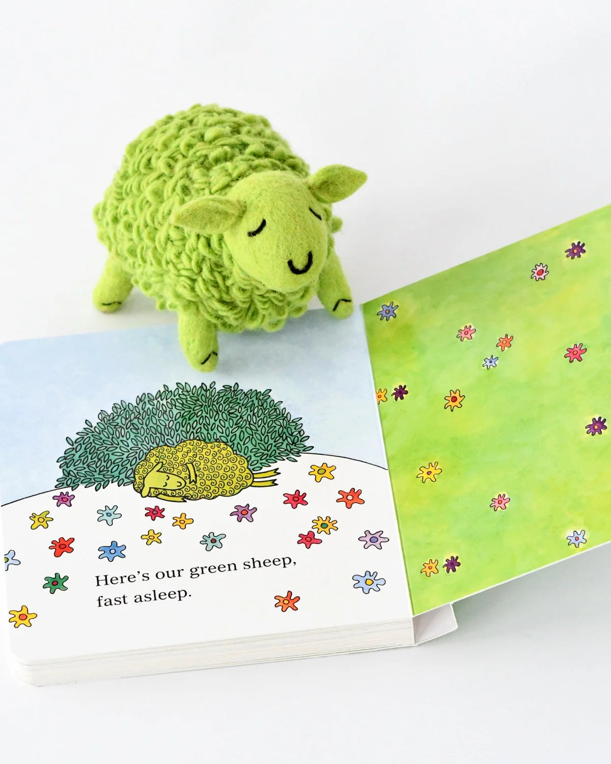 Tara Treasures - Where Is The Green Sheep? Large Green Sheep and Book