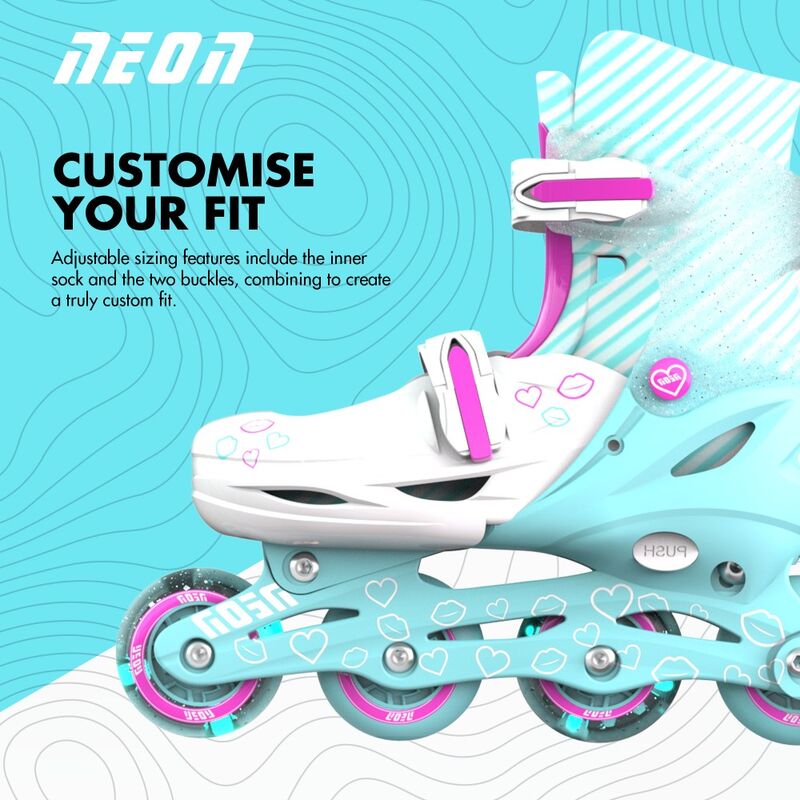 Yvolution - Neon Inline Skates Teal & Pink