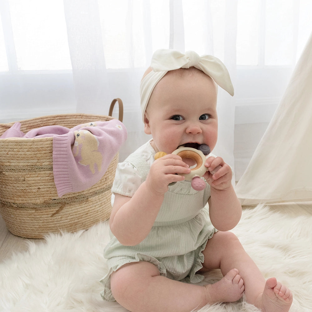 Living Textiles - Multi-Surface Teething Wheel | Rose