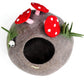 Tara Treasures - Toadstool Cat Cave with Mouse Toy