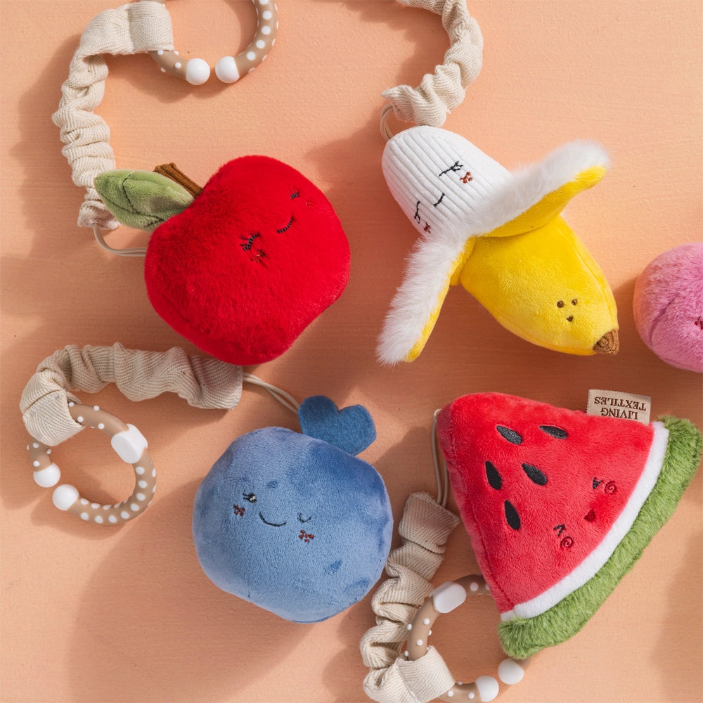 Living Textiles - 2 Pack Mini Market Brunch Stroller Toys | Watermelon & Blueberry