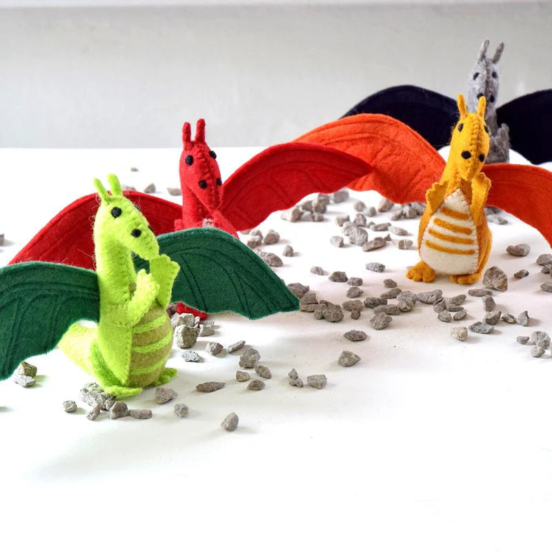 Tara Treasures -  Felt Dragon Toy | Green