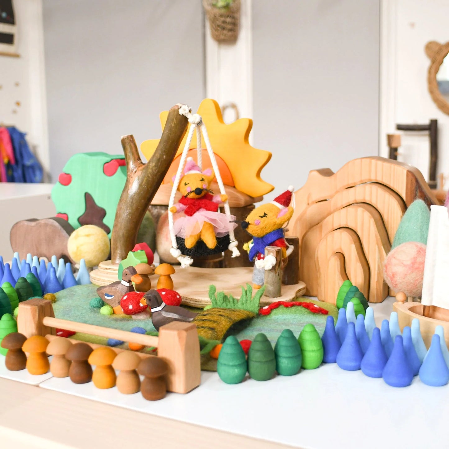 Tara Treasures - Fairy River and Bridge Play Mat Playscape