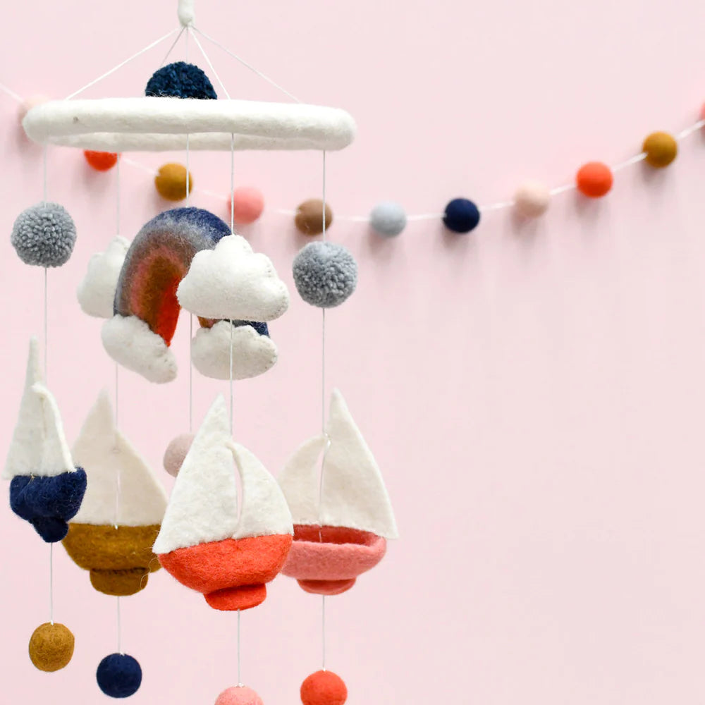 Tara Treasures - Nursery Cot Mobile | Spring Sail Boats