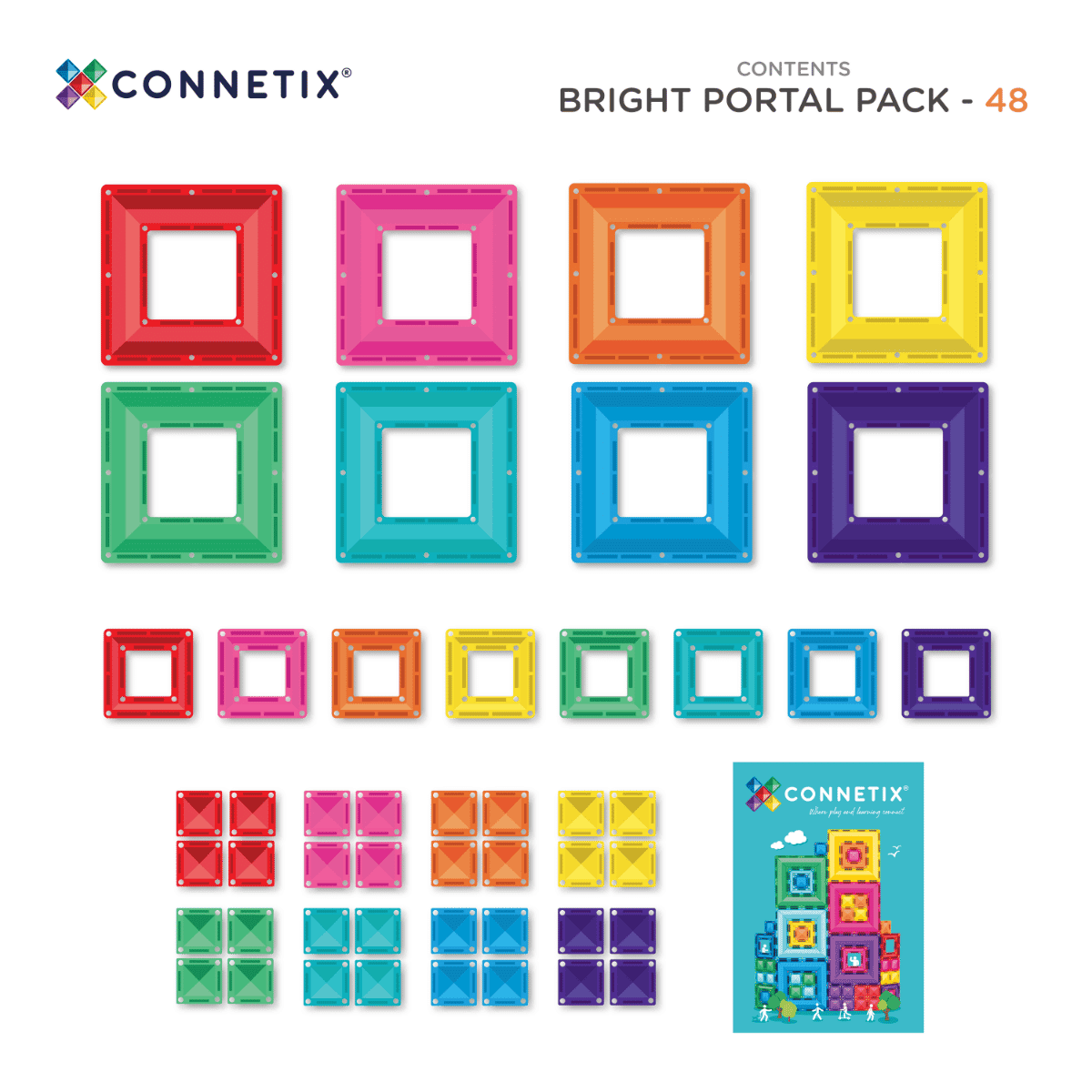 Connetix Tiles 48 Piece Bright Portal Pack