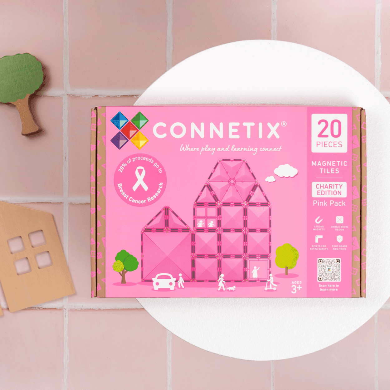 Connetix Tiles 20 Piece Charity Pack Pink