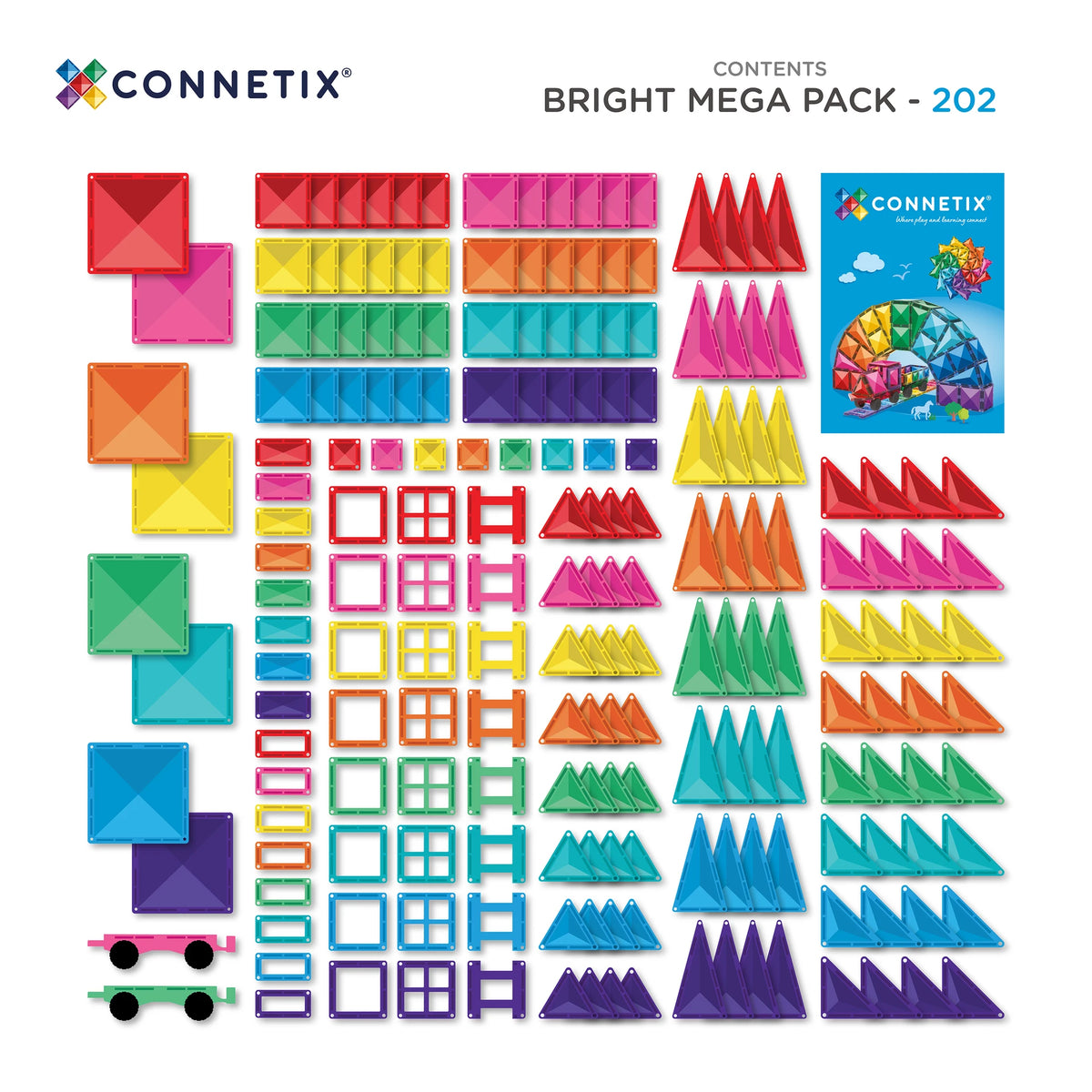 Connetix Tiles 202 Piece Bright Mega Pack