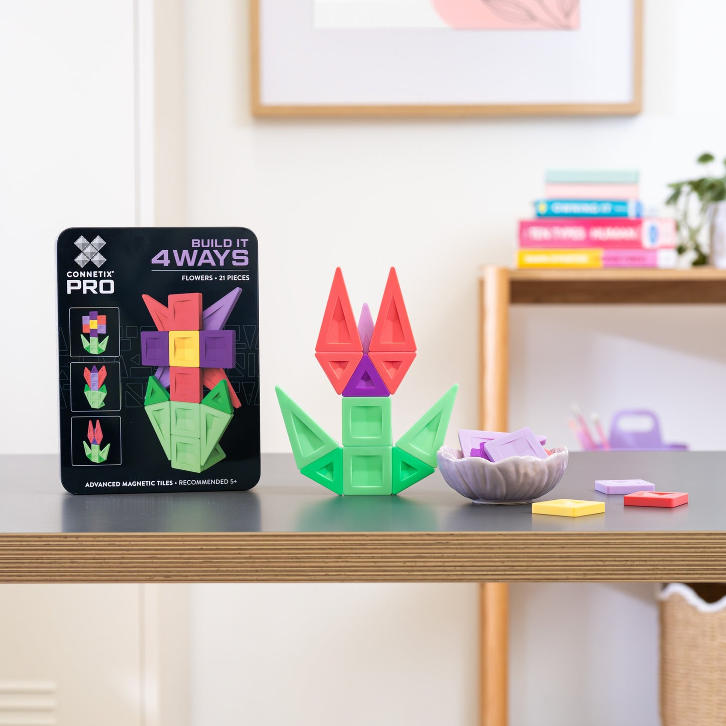 Connetix Tiles 21 Piece PRO Build It 4 Ways - Flowers