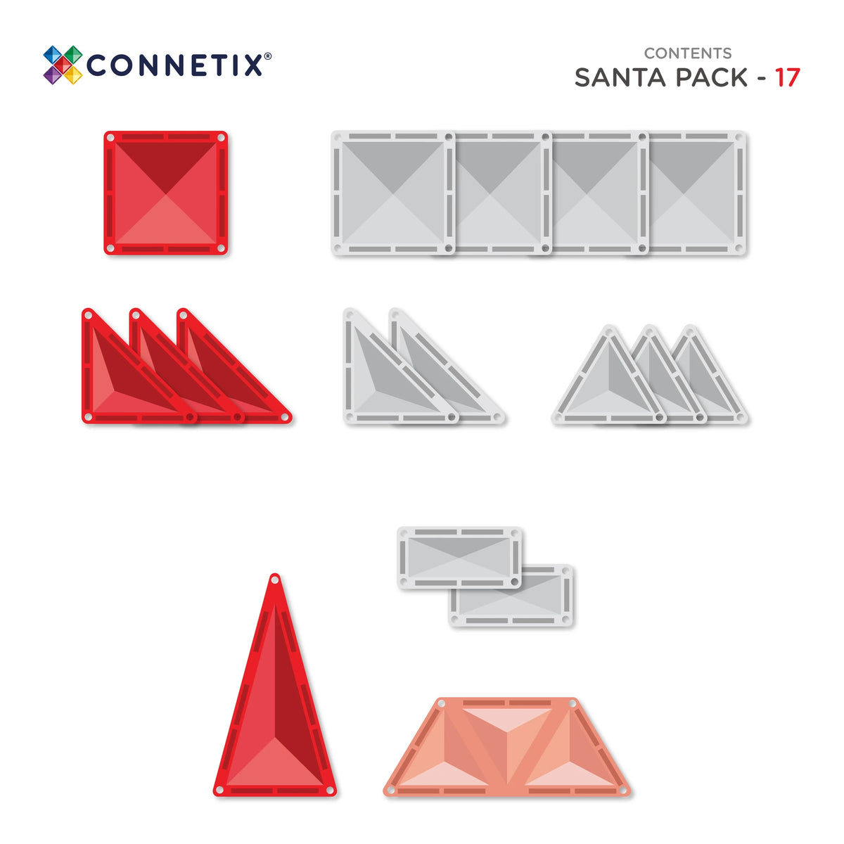 Connetix Tiles 17 Piece Christmas Santa Pack