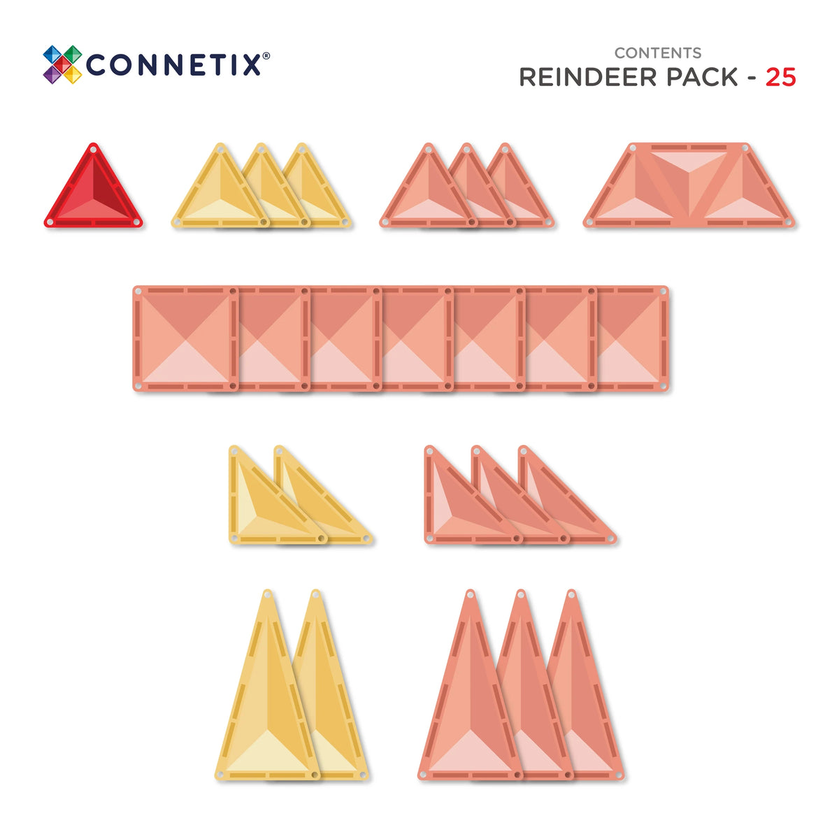 Connetix Tiles 25 Piece Christmas Reindeer Pack