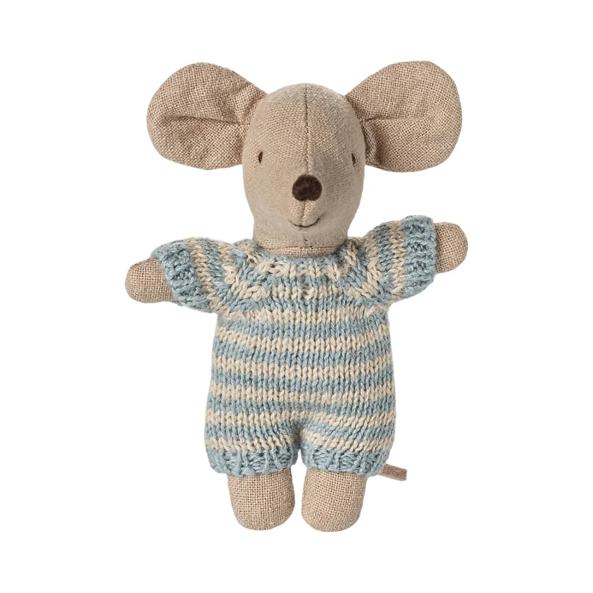 Maileg Baby Mouse in Carry Cot Blue