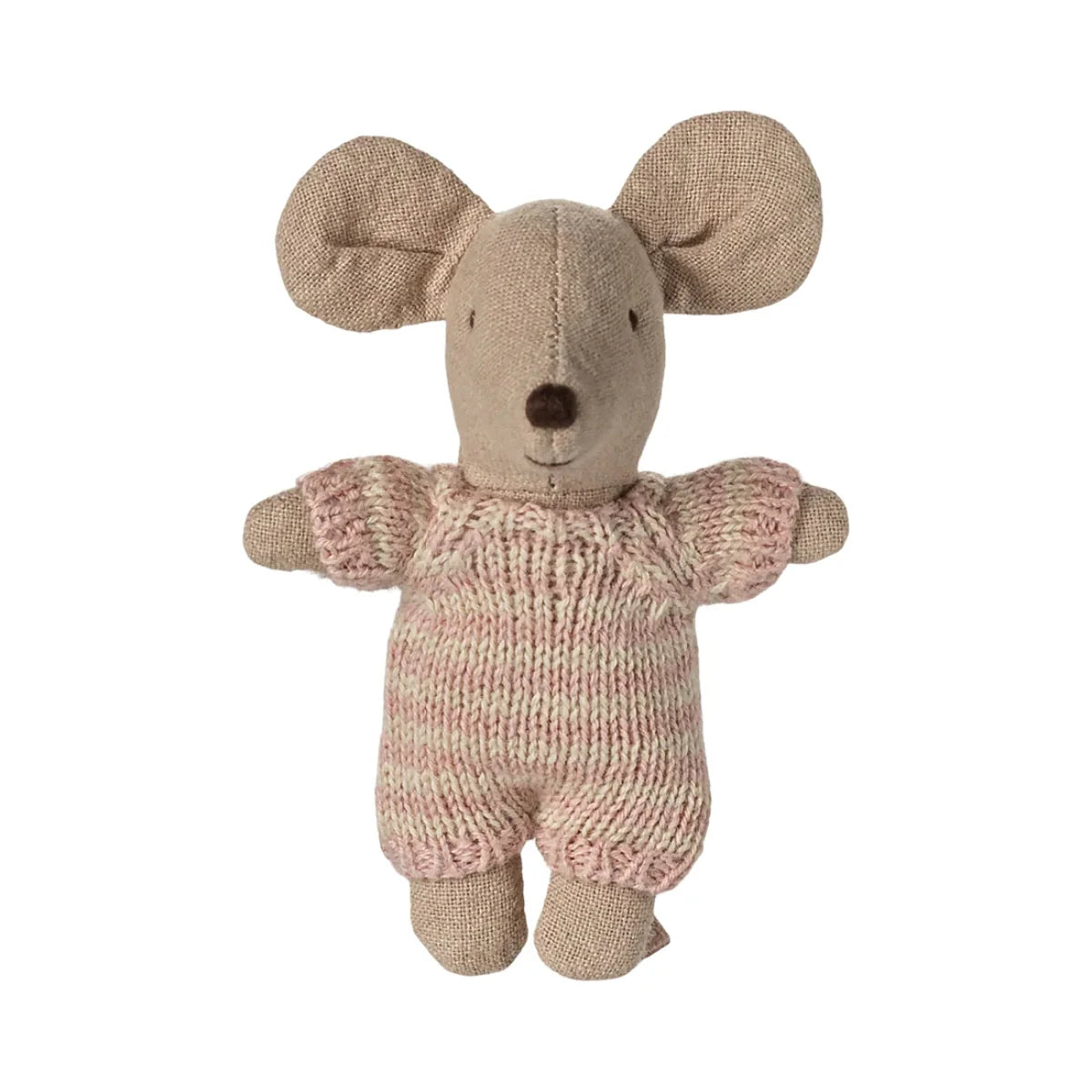 Maileg Baby Mouse in Carry Cot Rose