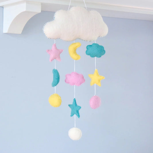Tara Treasures - Nursery Cot Mobile | Cloud Sweet Dreams Pastel