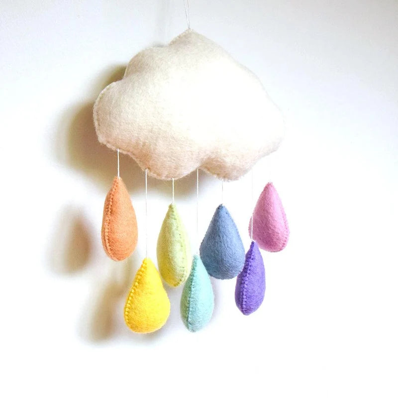 Tara Treasures - Nursery Cot Mobile | Pastel Rainbow Raindrops