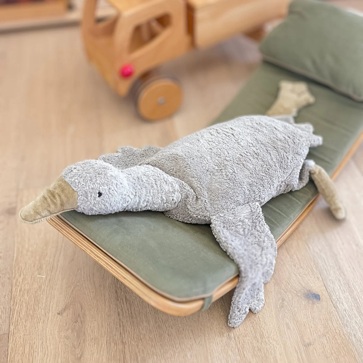 SENGER Cuddly Animal - Goose Large Grey Vegan with Removable Heat/Cool Pack