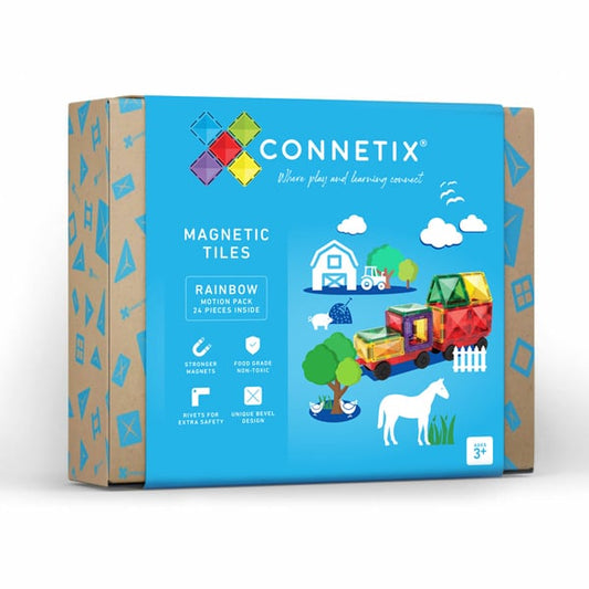 Connetix Tiles 24 Piece Rainbow Motion Pack