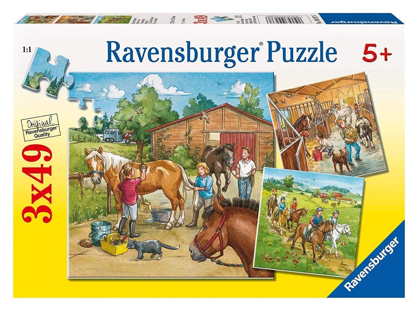 Ravensburger A Day with the Horses Puzzle 3 x 49pc