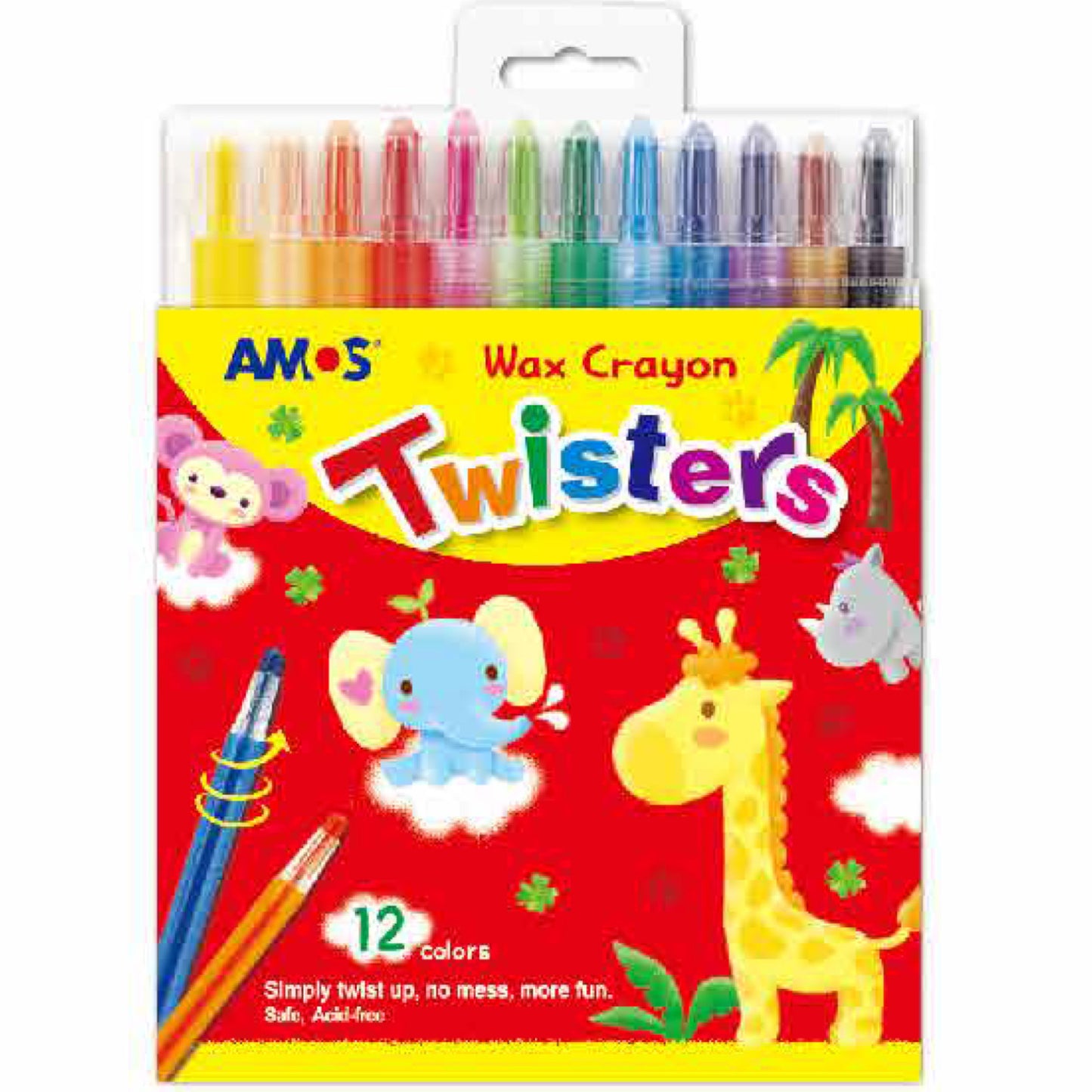 AMOS Crayons Wax Twisters 12pcs