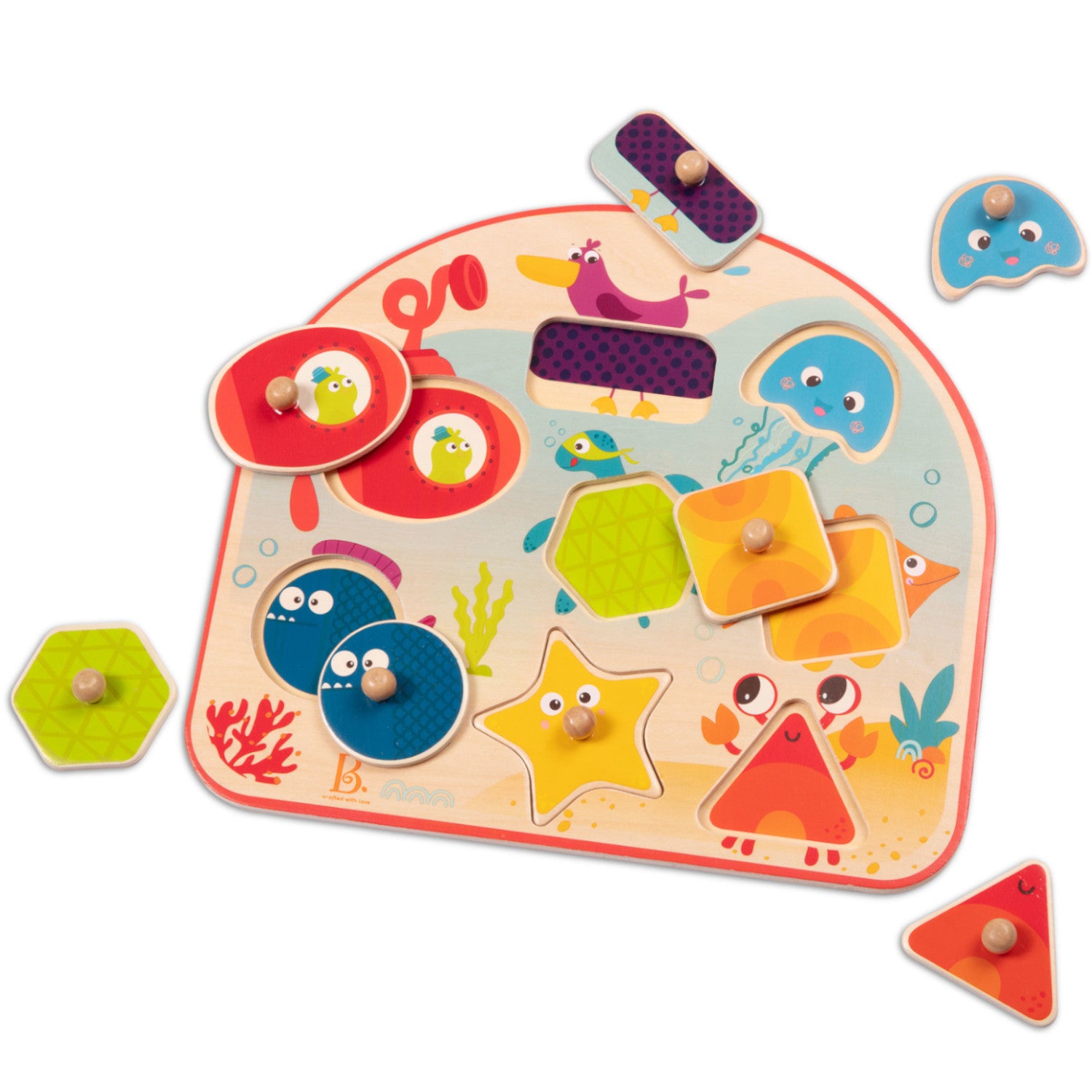 B Toys by Battat Puzzle Sea Treasures Wooden 8pc 2