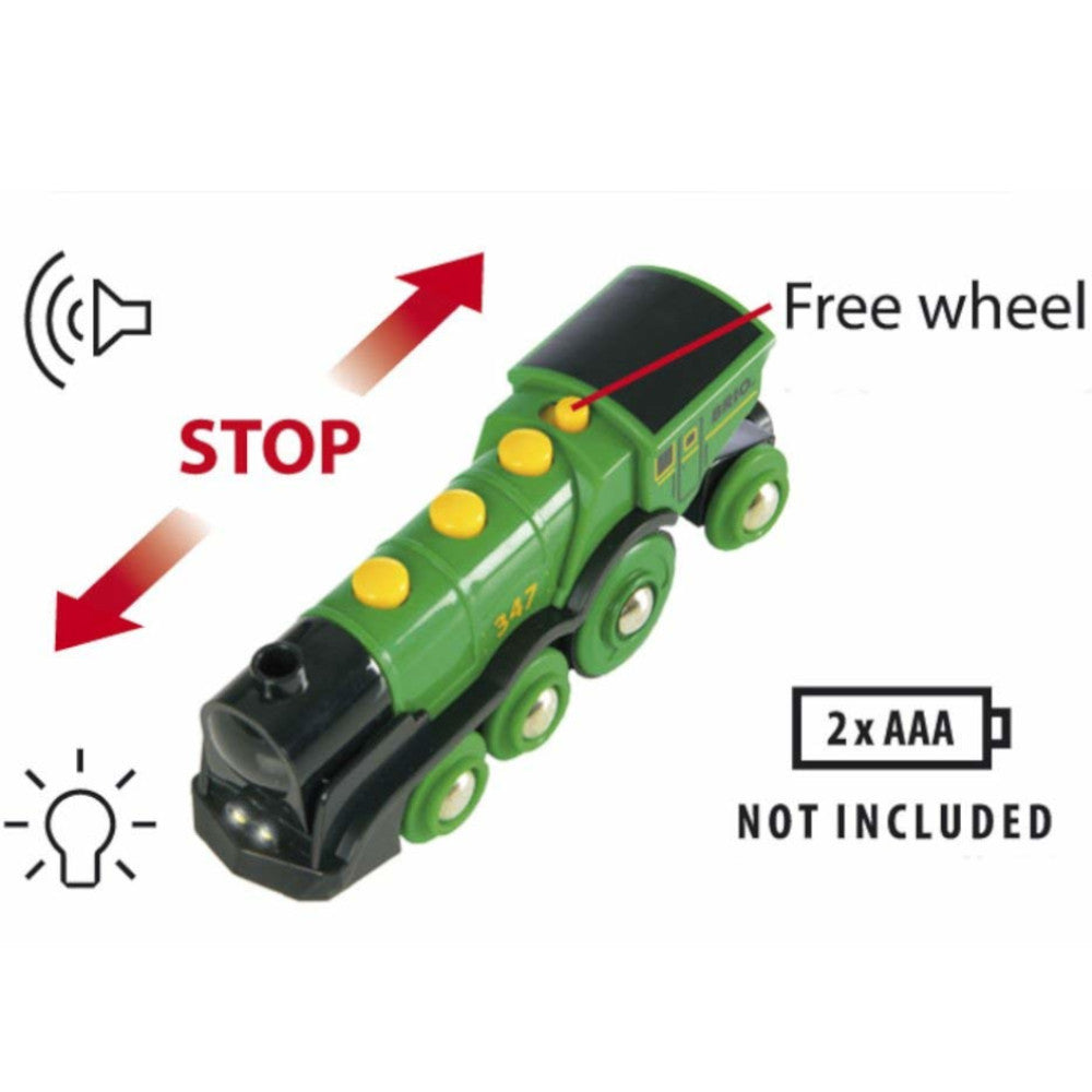 Brio Big Green Action Locomotive Battery Powered 2