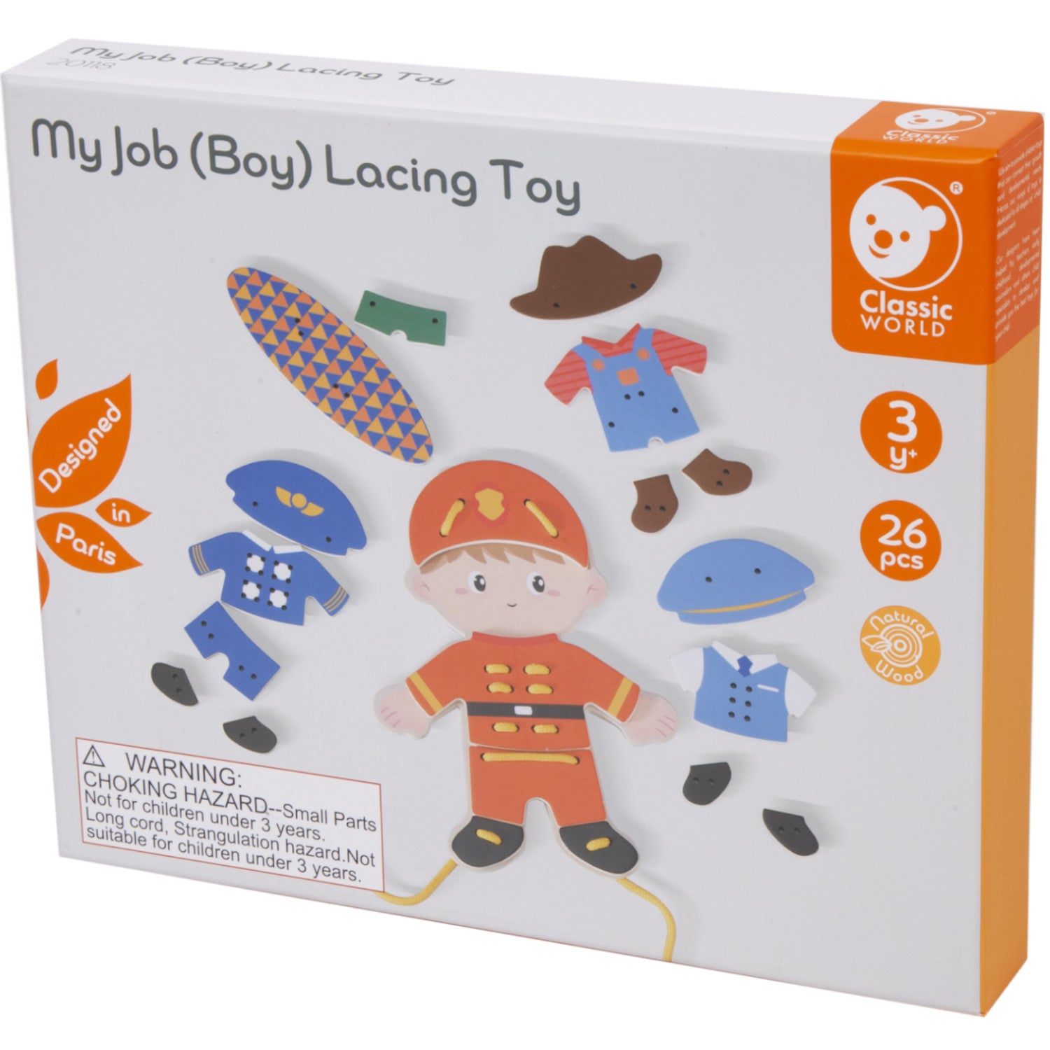 Classic World Lacing Toy Wooden Boy 26pc