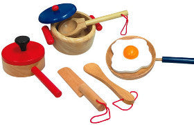 Fun Factory Cooking Set Wooden 9pcs - K and K Creative Toys
