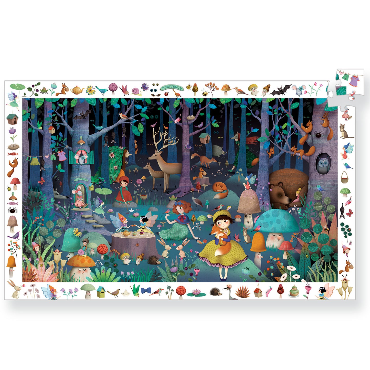 Djeco Puzzle Observation Enchanted Forest 100pc - K and K Creative Toys