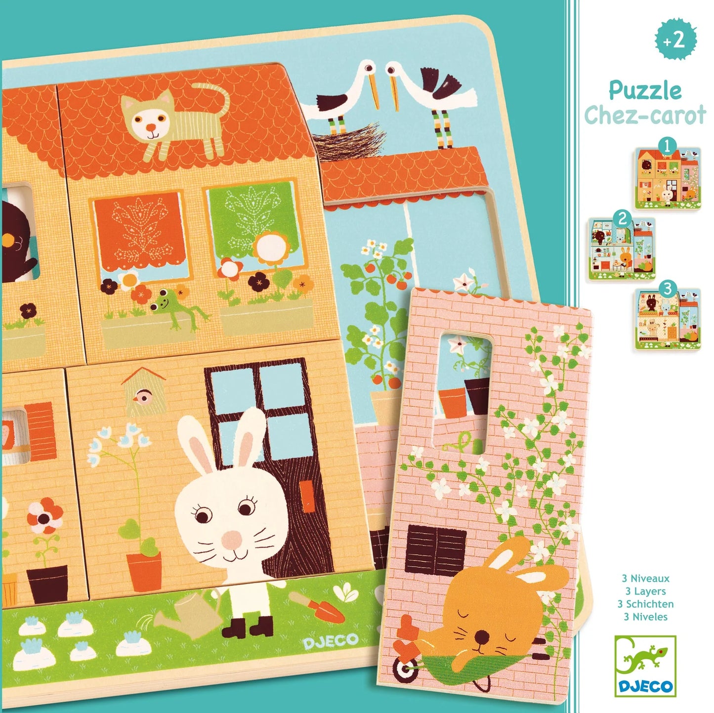 Djeco Puzzle Rabbit Cottage 3 Layers