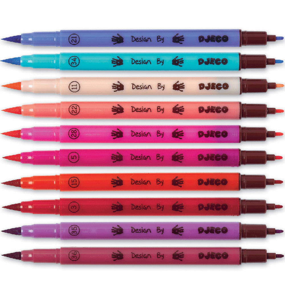 Djeco Felt Brushes Purples/Pinks/Reds Pk 10