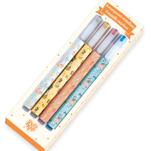 Djeco Markers Elodie Metallic 4 Pens - K and K Creative Toys